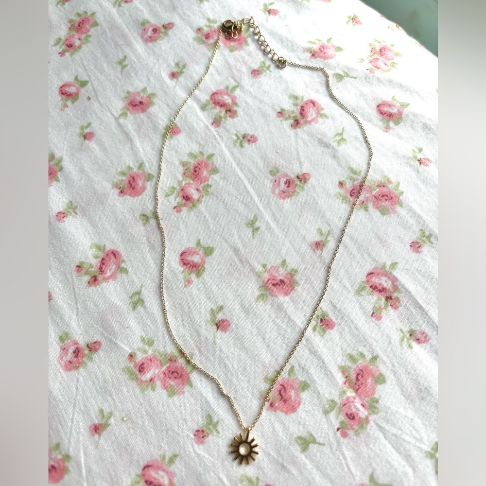Gold plated sun necklace